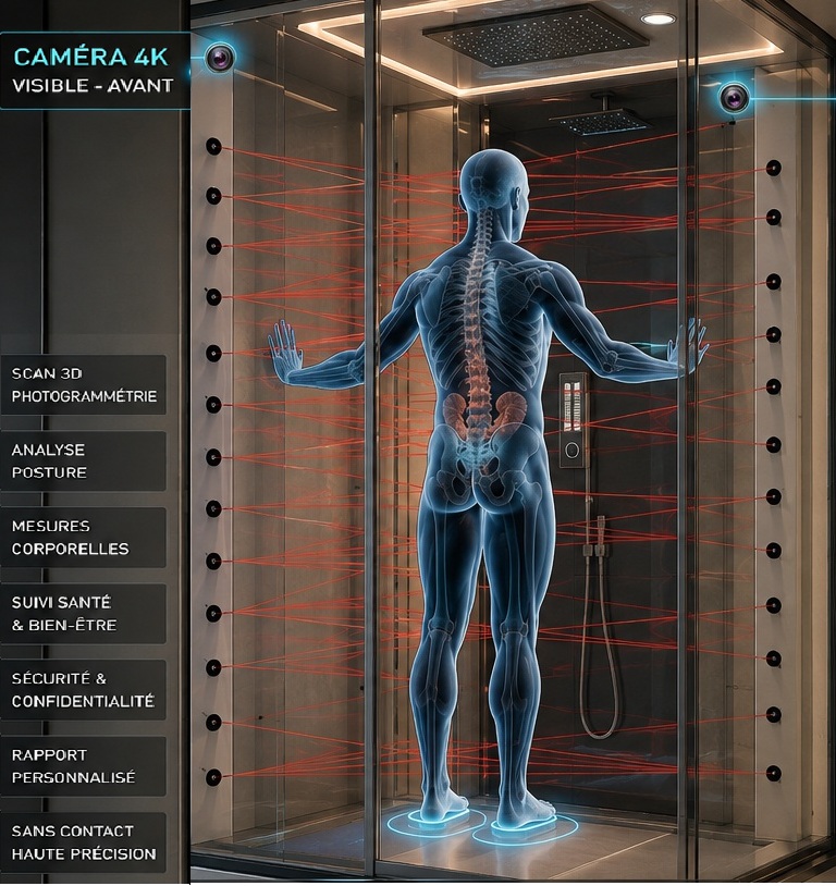 Vue d’ensemble de la cabine SCAN-IR et de ses capteurs